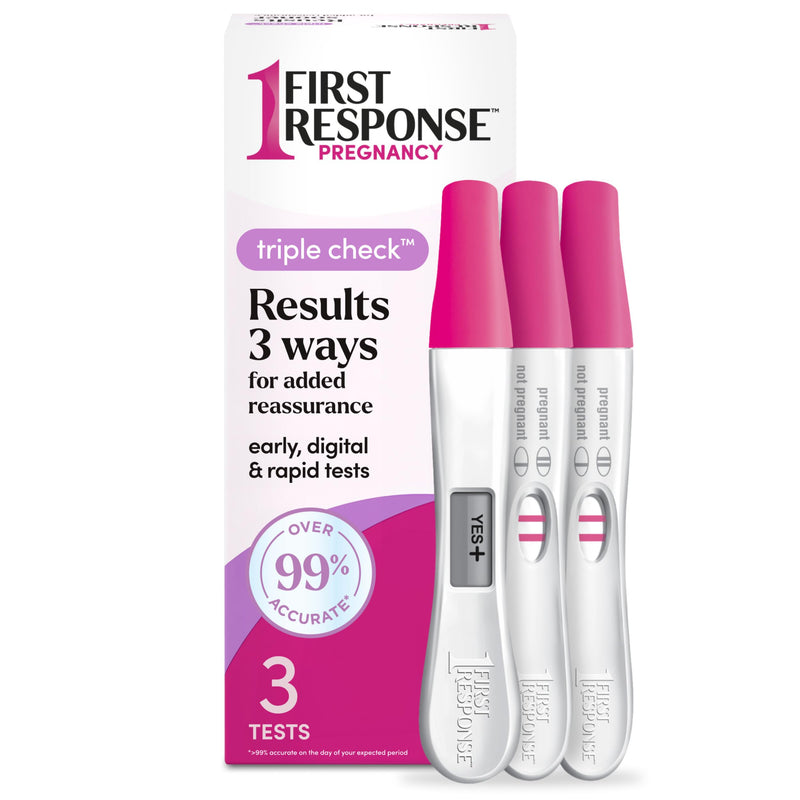 First Response Triple Check Pregnancy Test 3 ct. | Early Result Test, Digital Pregnancy Test, Rapid Result Test, Over 99% Accurate*