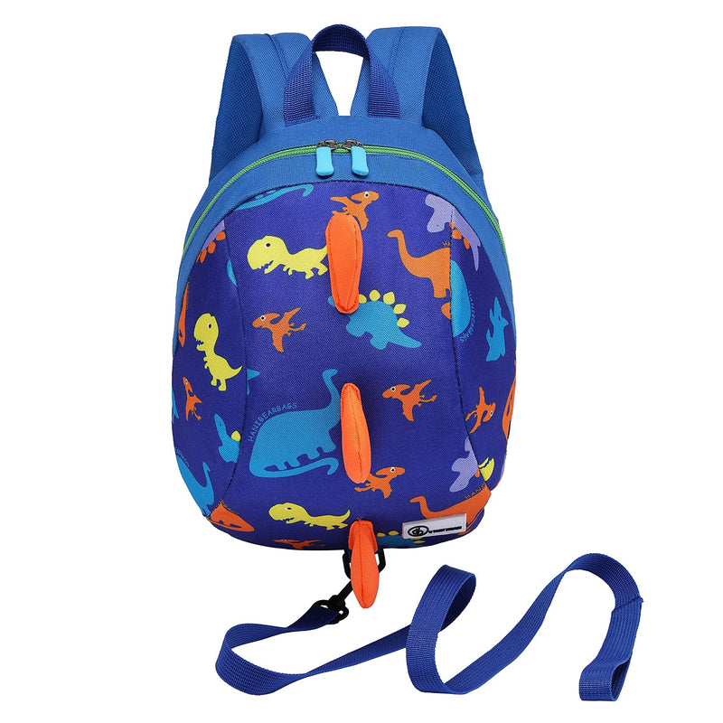[Australia] - DB Dinosaur Toddler Mini Backpack with Leash, Children Kids Baby Harness Bookbag (Deep Blue) Deep Blue 