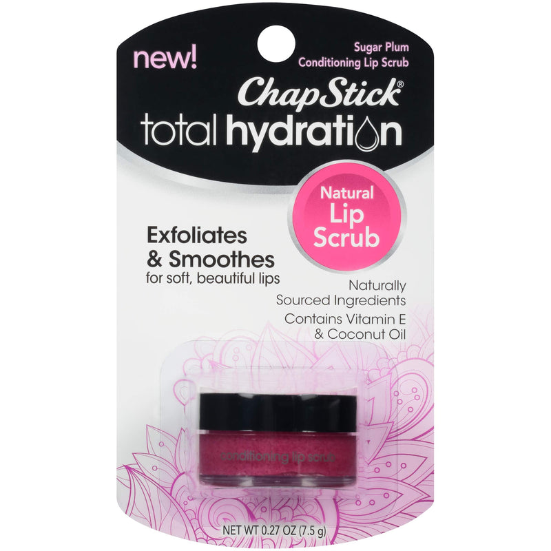 [Australia] - ChapStick Total Hydration Sugar Plum Flavor Conditioning Lip Scrub and Lip Exfoliator Jar - 0.27 Oz 