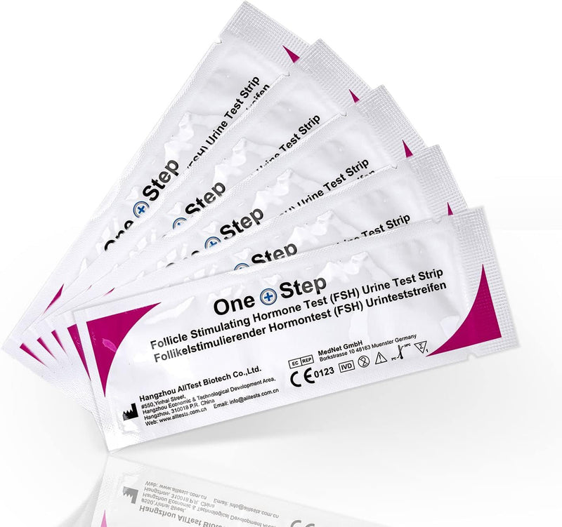 [Australia] - One Step Female Fertility Test Strips, 5 Test Pack, Peri Menopausal, Menopause Testing Kit, Home Urine FSH Test 
