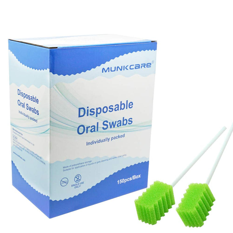 [Australia] - Dental Swabs Unflavored Swabsticks-Oral Cavity Cleaning Mouth Swab, Tooth Shaped, Untreated Unflavored, Box of 150 Counts (Fruit Green) 