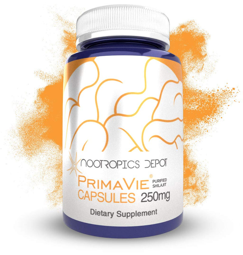 [Australia] - Nootropics Depot PrimaVie Shilajit Capsules | 250mg | 90 Count | Purified Extract | Ayurvedic Herb | Supports Mitochondrial Function + Boosts Endurance 90 Count (Pack of 1) 