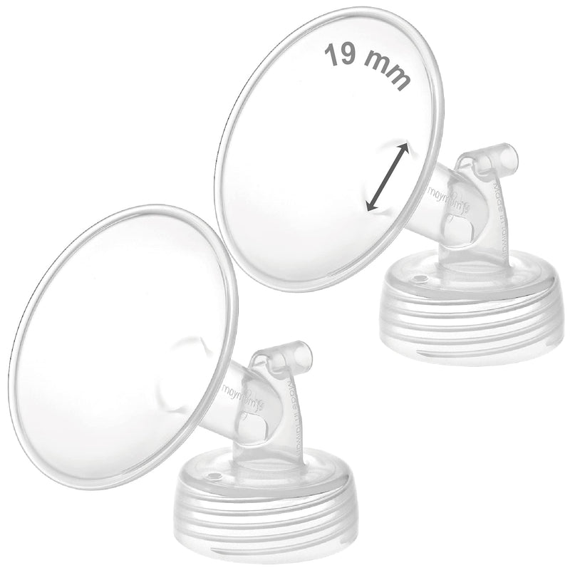[Australia] - Maymom Wide Neck Pump Part Compatible with spectra S1/S2 Pumps; Incl Wide Mouth Flange; Not Original Spectra Flange; Replaces Spectra Shield (19 mm Two Flanges) Two Flanges Clear 19 mm 
