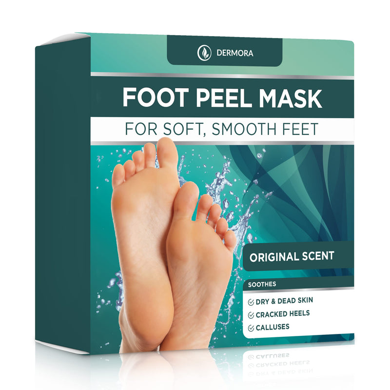 [Australia] - DERMORA Foot Peel Mask - 2 Pack of Regular Size Skin Exfoliating Foot Masks for Dry, Cracked Feet, Callus, Dead Skin Remover for Baby Soft Feet, Original Scent 2 Count (Pack of 1) Scent: Original 