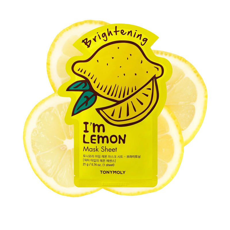 TONYMOLY I'm Real Sheet Mask, Korean Skin Care Face Mask , Hydrating & Moisturizing Skincare, Vitamin Infused Facial, Soothes Skin 15 Lemon 10 Count (Pack of 1)