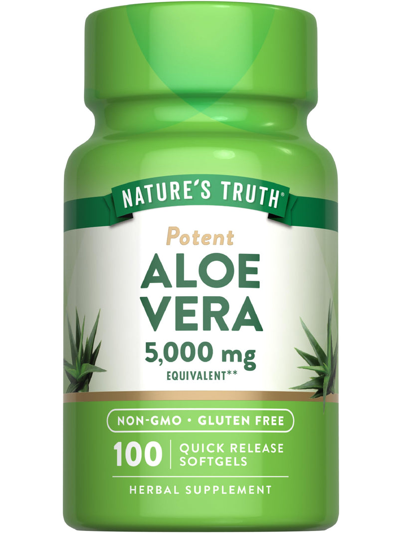 [Australia] - Nature's Truth Aloe Vera Softgels | 5000mg | 100 Count | Non-GMO and Gluten Free Supplement 