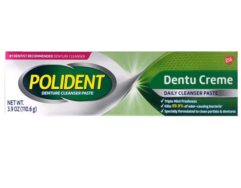 [Australia] - Polident Dentu-Creme Denture Cleaner - 3.9 oz, Pack of 4 Mint 3.9 Ounce (Pack of 4) 