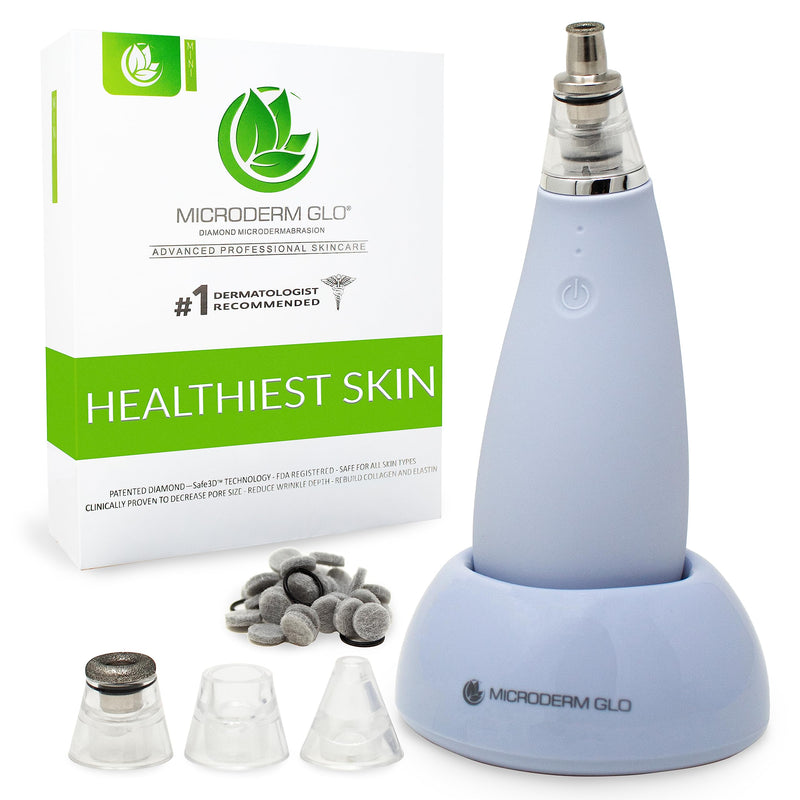 [Australia] - Microderm GLO MINI Diamond Microdermabrasion and Suction Tool - Best Blackhead Remover Pore Vacuum - #1 Advanced Facial Treatment Machine - Anti Aging Wrinkle Care For Collagen Production & Acne Scars 