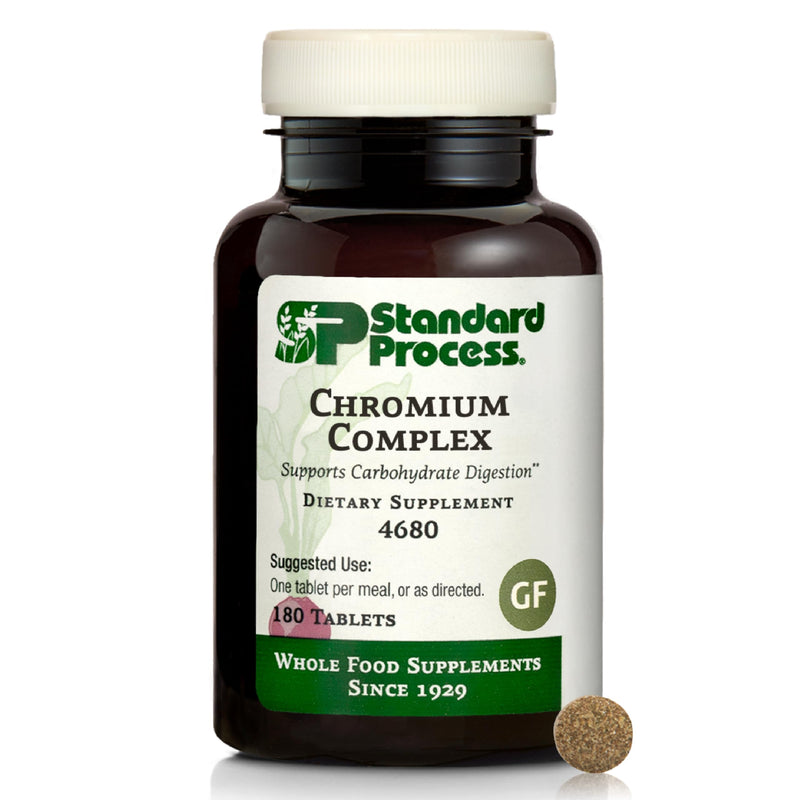 [Australia] - Standard Process Chromium Complex - Supplement for Digestive Health Support - Contains Niacin, Chromium & Vitamin A - Gluten-Free, Non-Dairy & Non-Soy - 180 Tablets (180 Servings) 