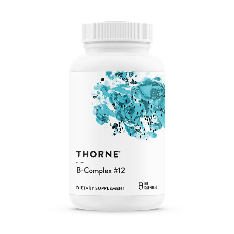 THORNE - B-Complex #12 - Vitamin B Complex with Choline Supplement - Supports Cellular Energy Production & a Healthy Nervous System* - Third-Party Certified - Gluten, Dairy & Soy-Free - 60 Capsules