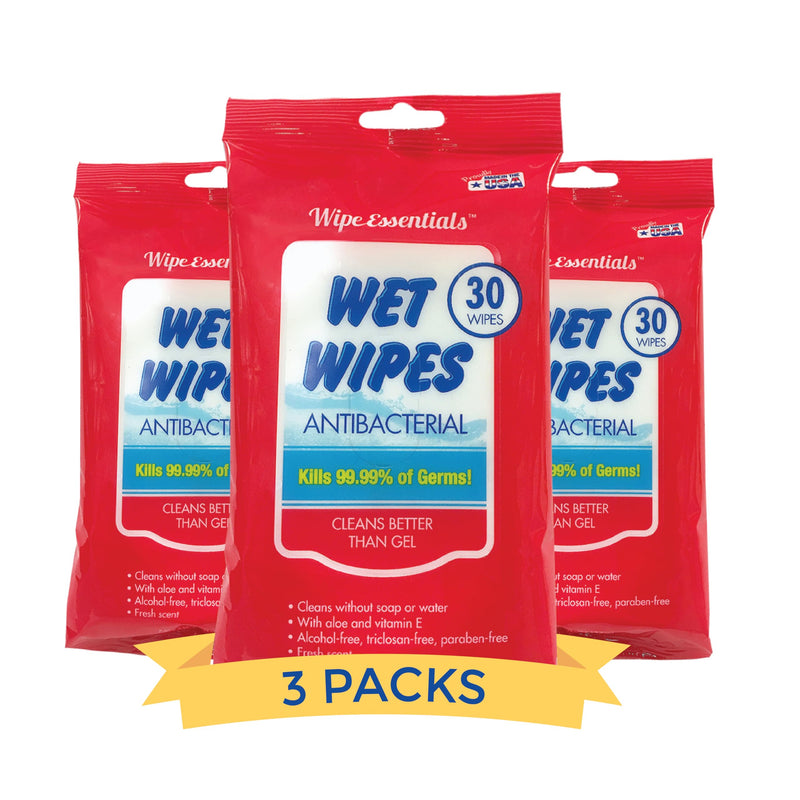 [Australia] - WipeEssentials Hand Sanitizer Wipes, Hand Wipes for Adults and Kids - 90 wipes - 3 Packs of 30ct Hand Sanitizing Wipes, Travel Essentials Unscented 30 Count (Pack of 3) 