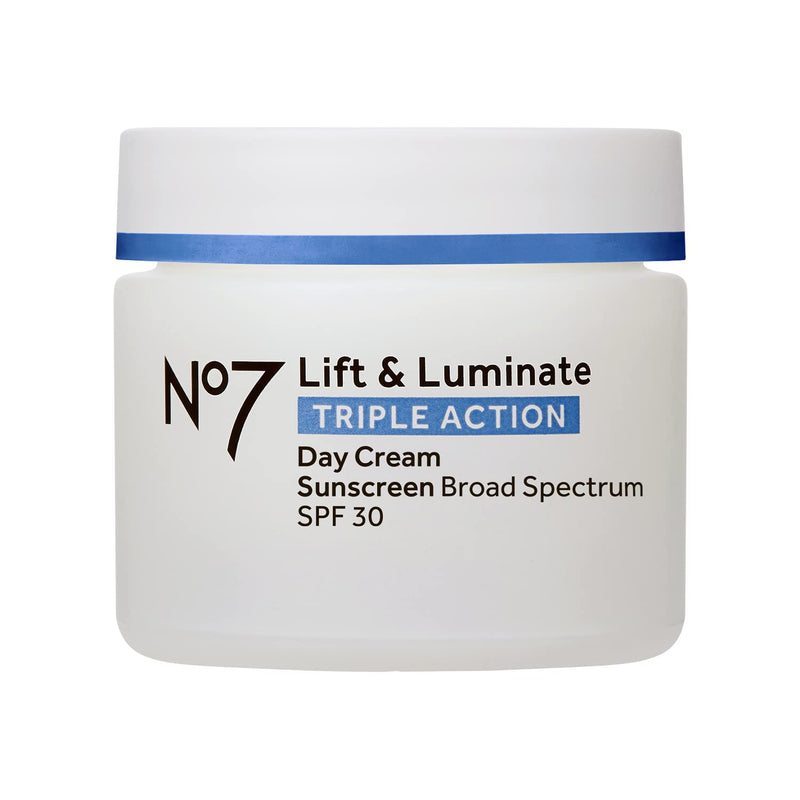 No7 Lift & Luminate Triple Action Day Cream with SPF 30, 1.69 Fl Oz | Anti Aging Face Cream, Hyaluronic Acid & Vitamin C, Visibly Firms Skin, Healthy-Looking Radiance, For Sensitive Skin Regular