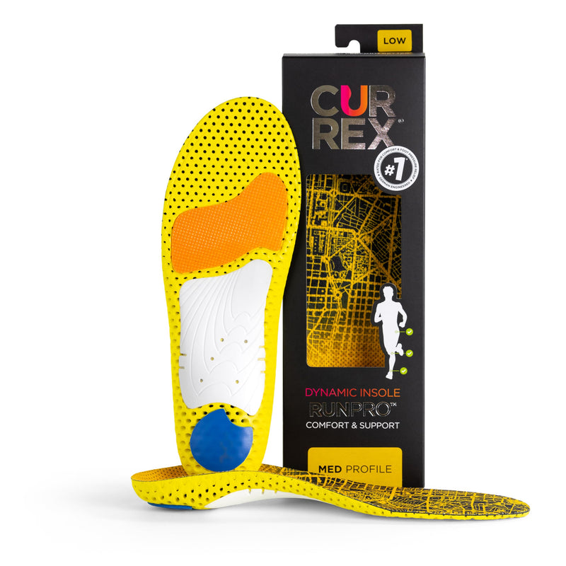 [Australia] - CURREX RunPro Insoles for Running Shoes – Arch Support Inserts to Help Reduce Fatigue, Prevent Injuries & Boost Performance – for Men & Women – Medium Arch, Medium Size M (Mens 7-8.5 / Womens 8.5-10) Medium Arch - Yellow 