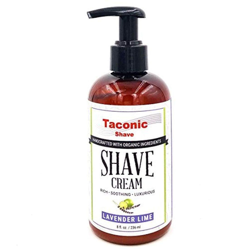 [Australia] - Taconic Shave, Natural Shaving Cream – Lavender Lime - Ultra-Rich High Lather Formula – Natural Shave Cream for Men & Women in 8 oz. Pump Bottle – Scented Shaving Cream 