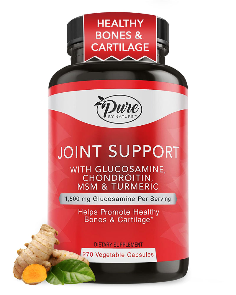 [Australia] - Pure By Nature Joint Support, Glucosamine with Chondroitin Turmeric MSM Boswellia Supplement, 270 Capsules 270 Count (Pack of 1) 