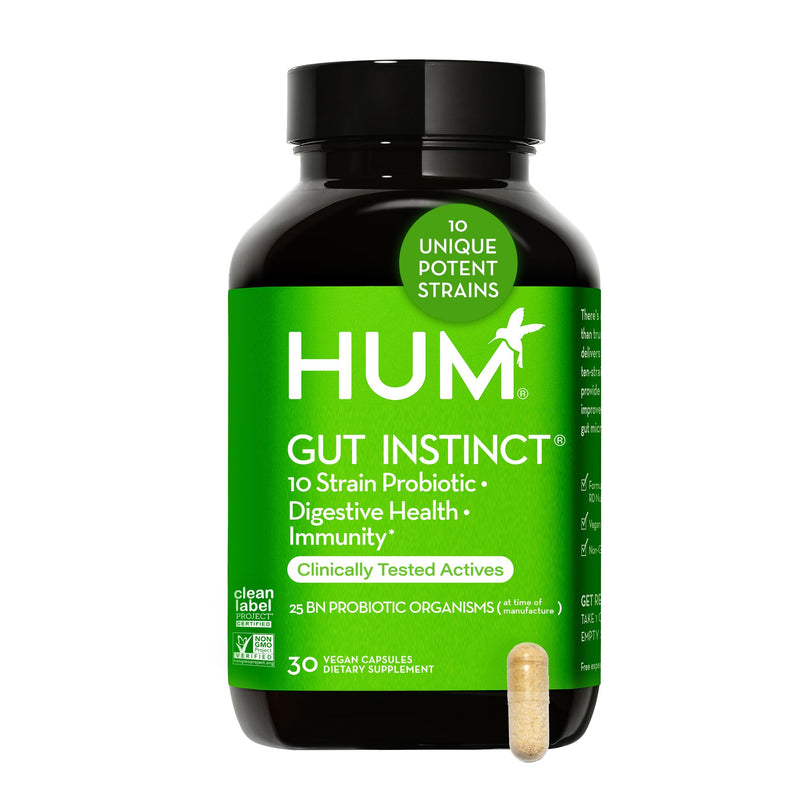 [Australia] - HUM Gut Instinct (30-Day Supply) - Daily Probiotics for Digestive Health for Women and Men - Lactobacillus + Bifidobacterium Strains for Bloating, Immune Support + Healthy Gut Diversity 30-Day Supply 