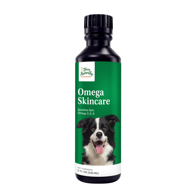 Terry Naturally Animal Health Omega Skincare - 8 fl oz - with Omega-3, -6, -9, Flax, Pumpkin, Sunflower & Sesame Seed Oil - Canine Only - 47 Servings - PawsPlanet Australia