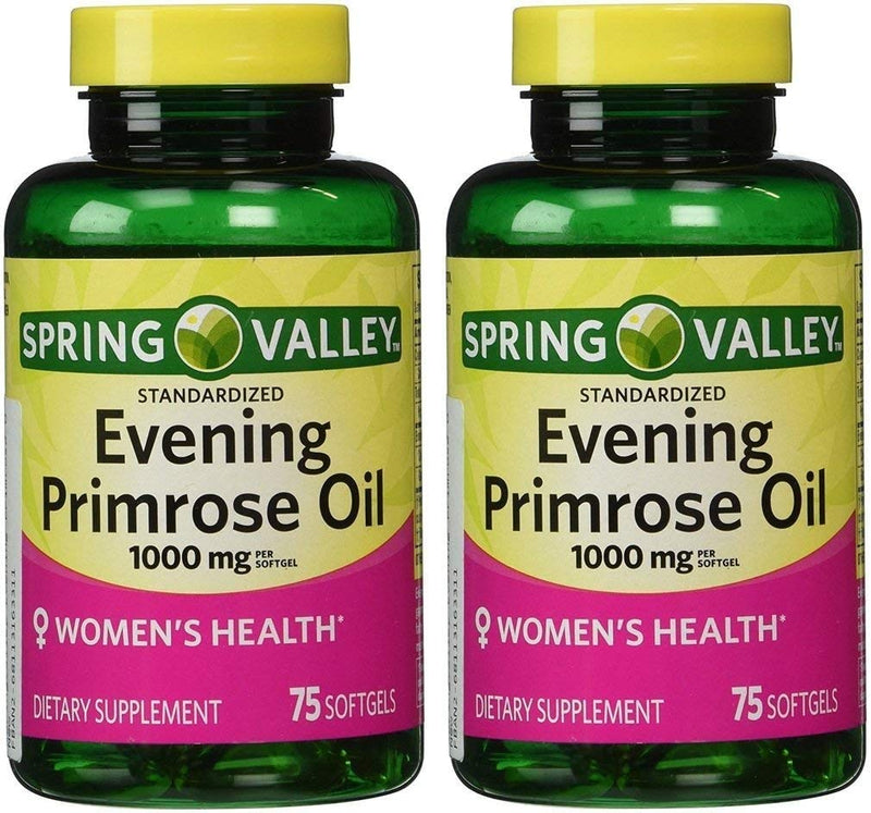 [Australia] - Spring Valley - Evening Primrose Oil 1000 mg,Twin Pack 150 Total Softgels 150 Count (Pack of 1) 