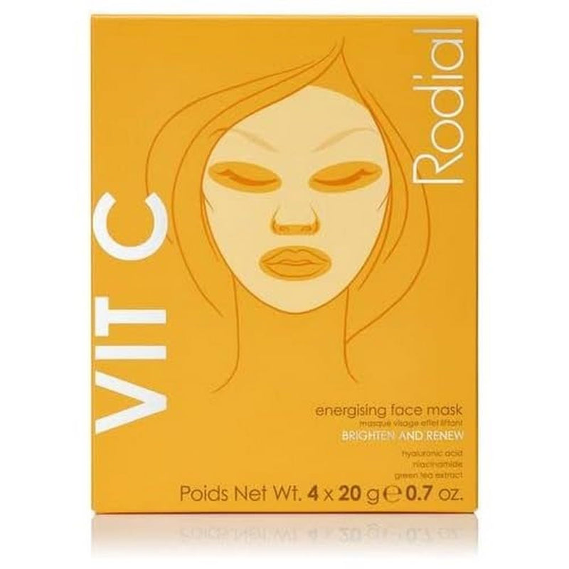 Rodial Vit C Energising Sheet Masks,0.67 Fl Oz (Pack of 4) 1 count (Pack of 4)