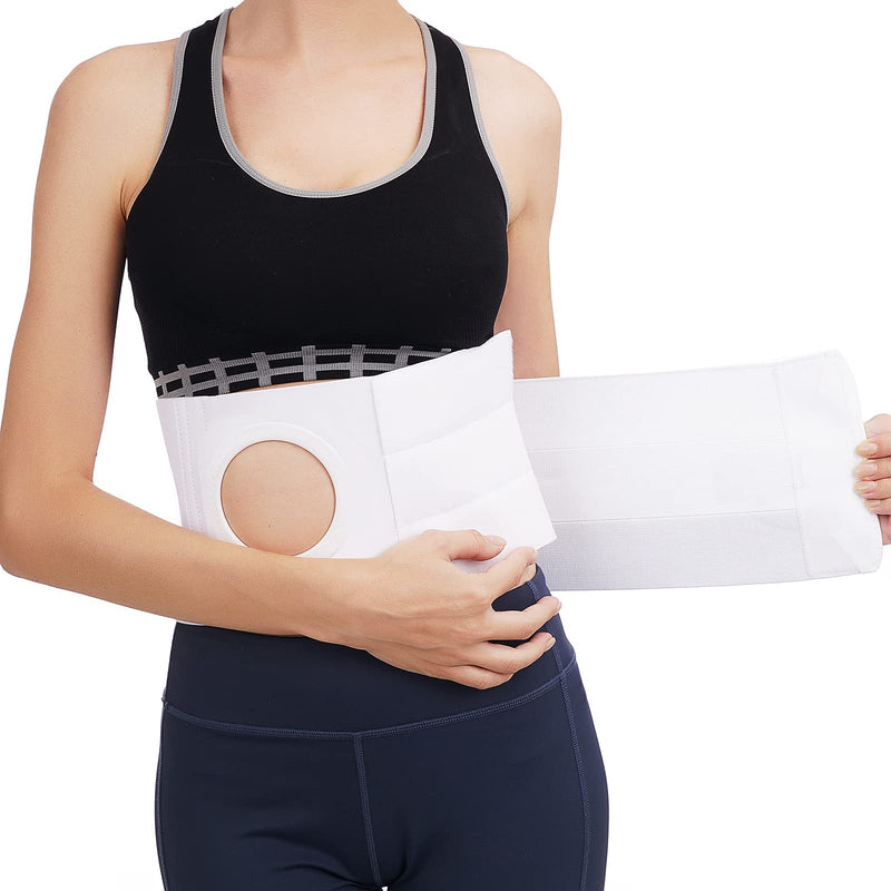 [Australia] - Medical Ostomy Belt Ostomy Hernia Support Belt Abdominal Binder Brace Abdomen Band Stoma Support For Colostomy Patients to Prevent Parastomal Hernia Stoma Opening- Men Or Women- Size L Large (Pack of 1) 