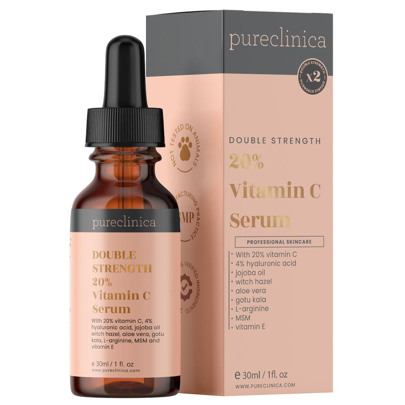 20% Vitamin C Serum (with 4% HA, 2.5% L-Arginine, 2.5% Vitamin E, & 1% Ferulic Acid) – 30ml / 1 fl oz 1 Fl Oz (Pack of 1)
