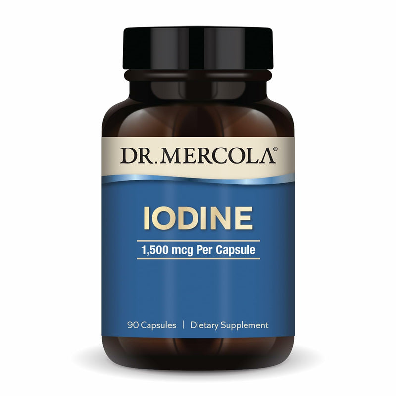 [Australia] - Dr. Mercola Iodine - 1,500 mcg Iodide - Supports Thyroid & Metabolic Function - Licaps Capsules - Non-GMO, Gluten-Free & Soy-Free - 90 Capsules (90 Servings) 