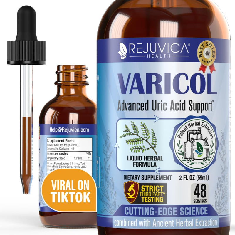 [Australia] - Varicol - Advanced Uric Acid Support Supplement - Liquid Delivery for Better Absorption - Tart Cherry, Chanca Piedra, Celery Seed, Ginger & More! 1 