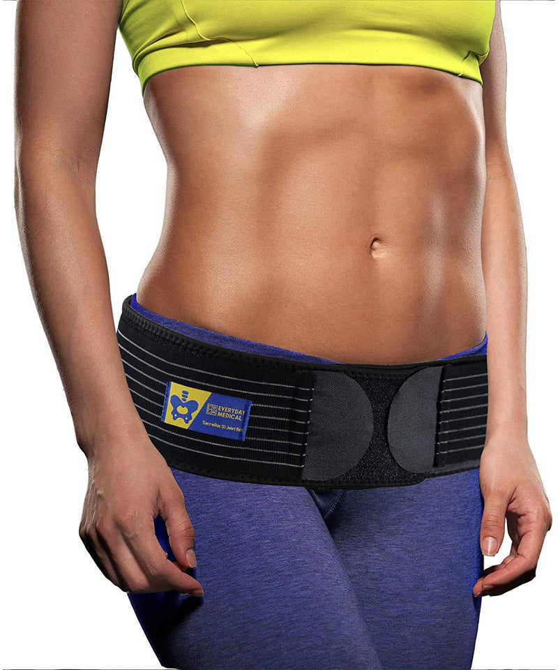 Everyday Medical SI Belt - Sacroiliac Joint Belt for Men and Women I Hip Support Brace - Support and Alleviate Si Joint, Pelvis, Sacral, Sacrum, Hip and Sciatica Pain and Discomfort - Small/Medium Small/Medium (Pack of 1)