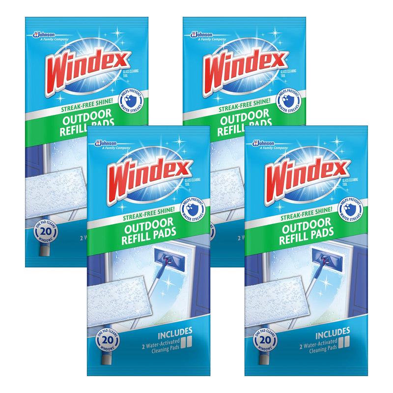 [Australia] - Windex All-In-One Window Cleaner Pads Refill, 2ct (Pack of 4) 2 Count (Pack of 4) 