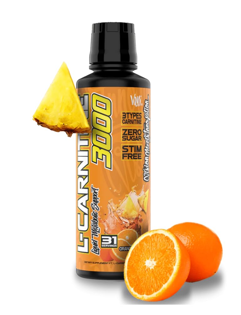 [Australia] - L-Carnitine 3000 Liquid | 3000 mg Carnitine Supplement | Zero Calorie Zero Sugar Keto Friendly for Men and Women – Great Tasting| 31 Servings (Orange Pineapple, 16 fl. oz.) Orange Pineapple 