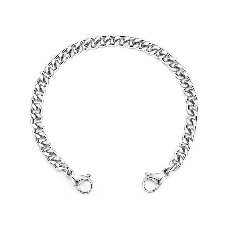 [Australia] - LinnaLove Stainless Steel Interchangeable Chain for Medical Alert id Bracelets for Women and Men Crub 6 Inches 