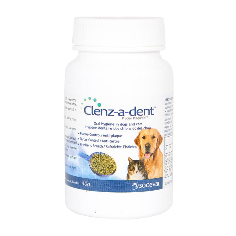 CLE06800 Clenz-A-Dent Plaque Off Food Additive, 40 g - PawsPlanet Australia