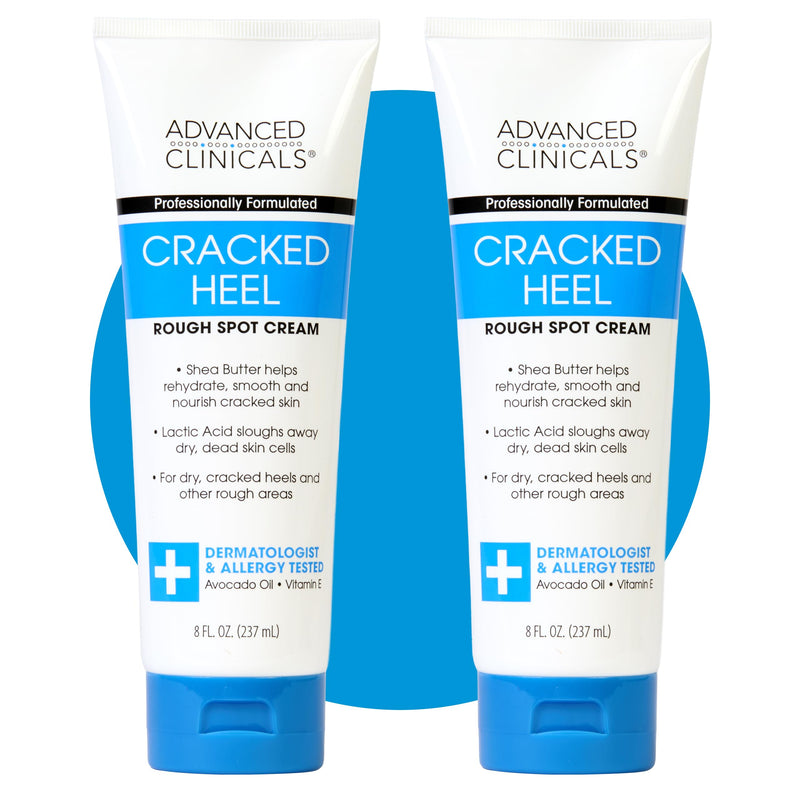 Advanced Clinicals Cracked Heel Foot Cream Moisturizer Skin Care Lotion For Feet W/Shea Butter, Moisturizing Foot/Hand Lotion Helps Heal Cracked Skin, Rough Spots, Calluses, & Dry Skin, 2-Pack 1 Count (Pack of 2)