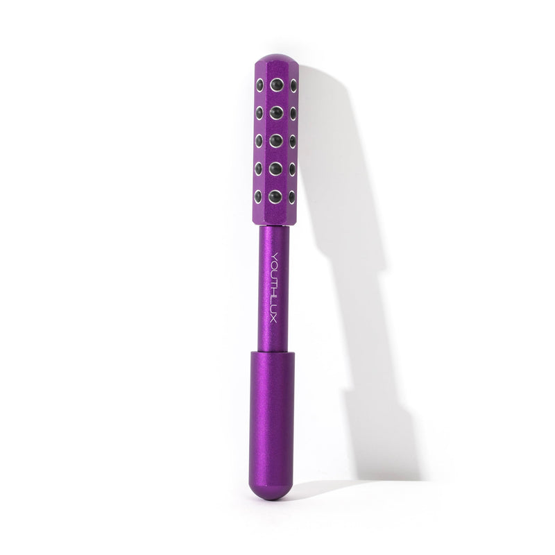 Radiance Roller – Germanium Stone Facial Massage Tool for Lifting, Sculpting, De-Puffing, Glow Boost, Energizing & Cooling Effect (Purple) Purple