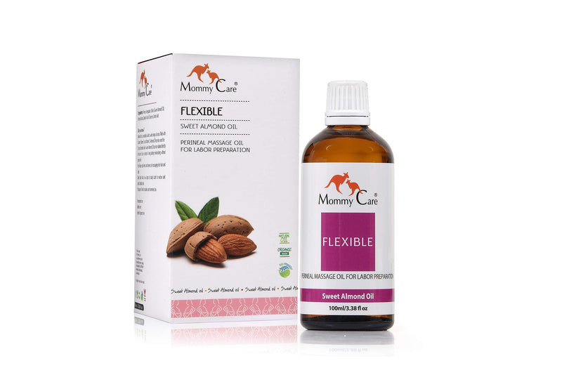 [Australia] - Mommy Care Perineal Massage Oil Labor Preparation, Flexible Perineal Massage Oil, Sweet Almond Oil For Pregnancy and Postpartum Recovery 100ml/3.38 fl.oz Certified Organic All Natural 