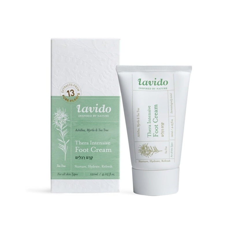 Lavido - Natural Thera Intensive Foot Cream | Treat, Deodorize + Condition Dry, Cracked Skin (4 oz | 120 ml)