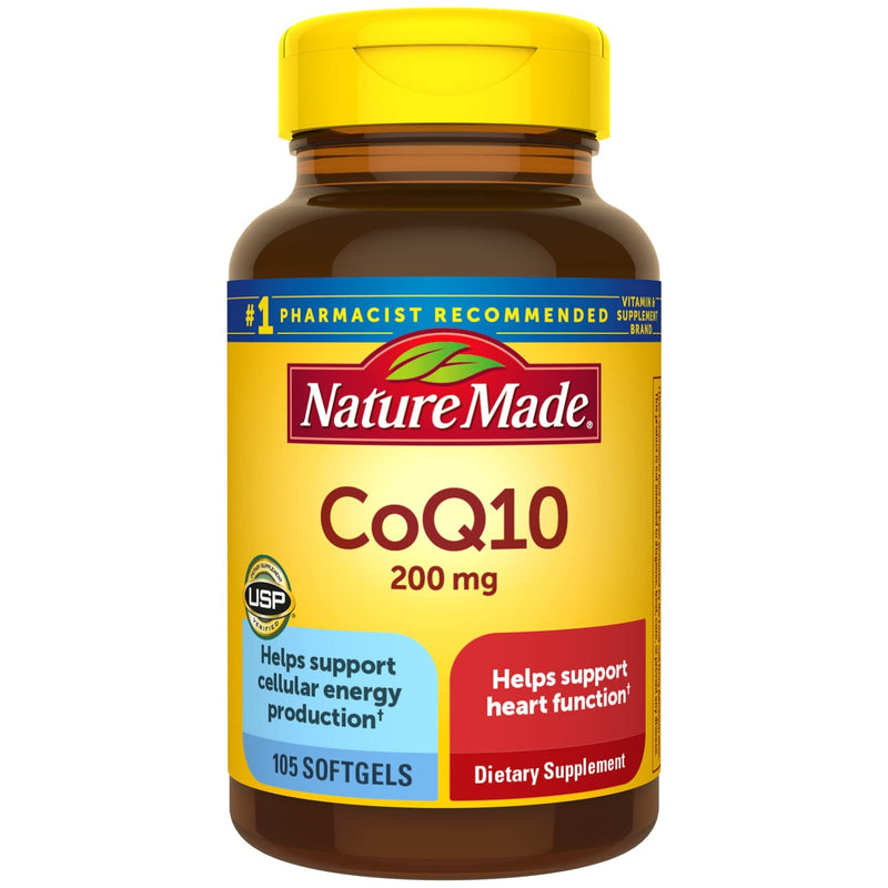 [Australia] - Nature Made CoQ10 200mg, Dietary Supplement for Heart Health Support, 105 Softgels, 105 Day Supply 105 Count (Pack of 1) 
