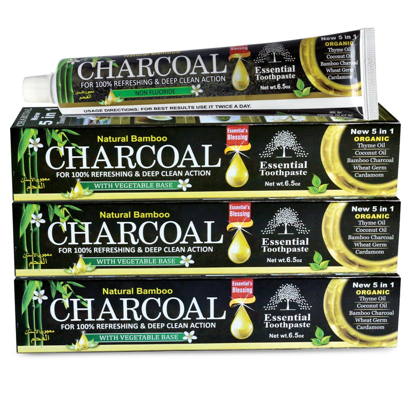 [Australia] - Organic Bamboo Charcoal Toothpaste 100% Natural Teeth Whitening 3 Pack Oral Care - 6.5 oz 