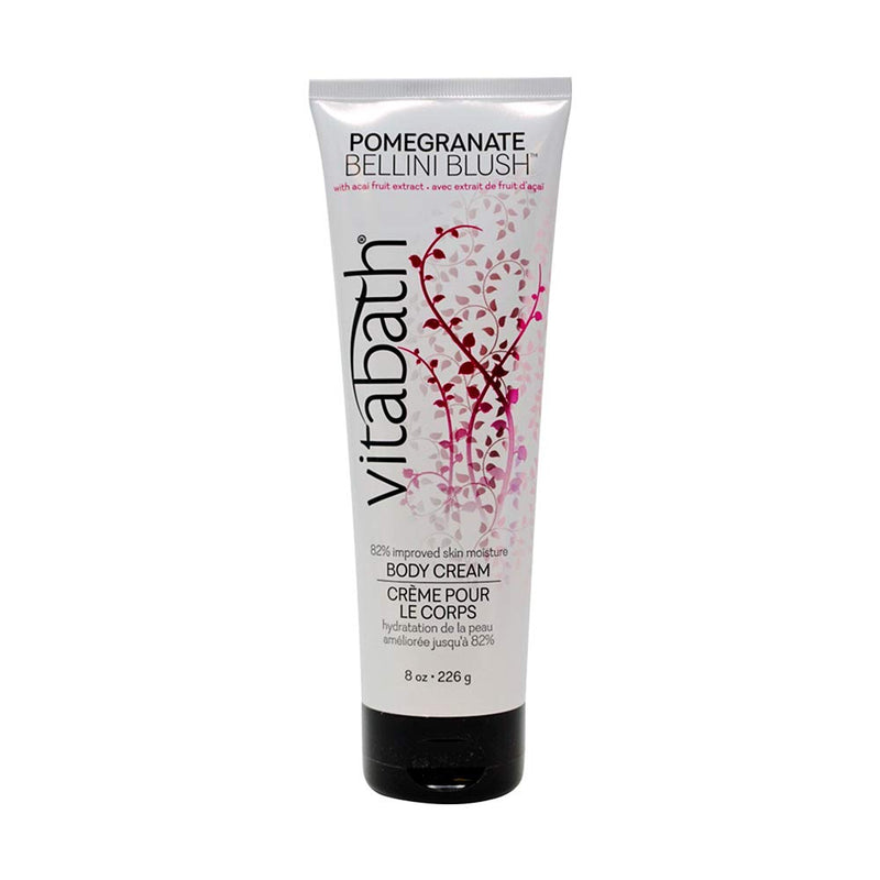 Vitabath Pomegranate Bellini Blush Moisturizing Body Cream - Soothing Hydration Vitamin & Nutrient Skin Care - Replenishing All Over Dry Skin Lotion Moisturizer for Women & Men - 8 Ounce 8 Ounce (Pack of 1)