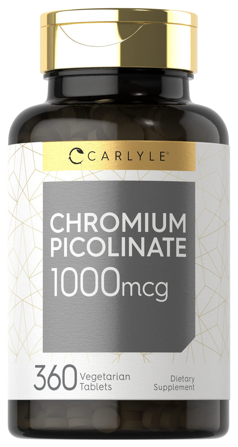 [Australia] - Ultra Chromium Picolinate 1000mcg | 360 Tablets | Vegetarian, Non-GMO, Gluten Free | By Carlyle 