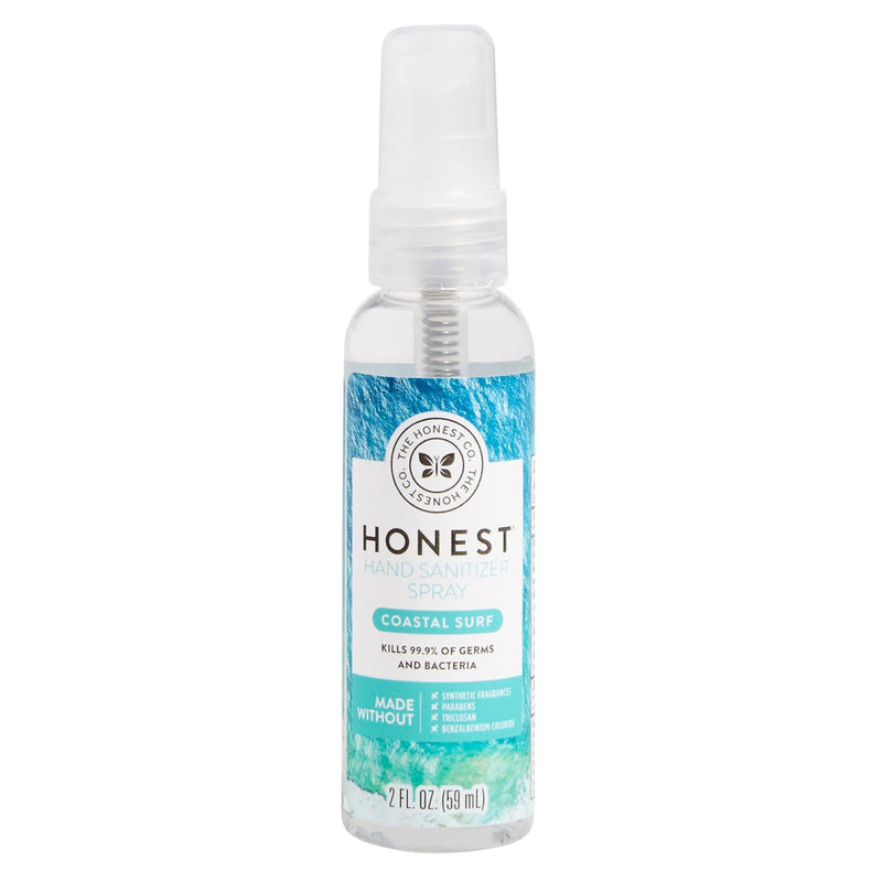 [Australia] - The Honest Company Plant-Based Hand Sanitizer Spray | Kills 99.9% of Germs | Hypoallergenic, Quick-drying + Moisturizing | Coastal Surf, 2 fl oz 2 Fl Oz (Pack of 1) 