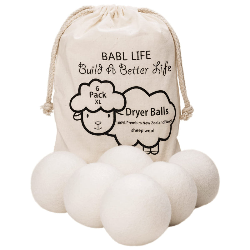 [Australia] - Upgraded Version(Made of The Latest Shearing)-Wool Dryer Balls-Pack of 6 XL,Premium Reusable New Zealand Natural Fabric Softener,Saves Drying Time, Handmade Dryer Balls 3 Inch (Pack of 6) 