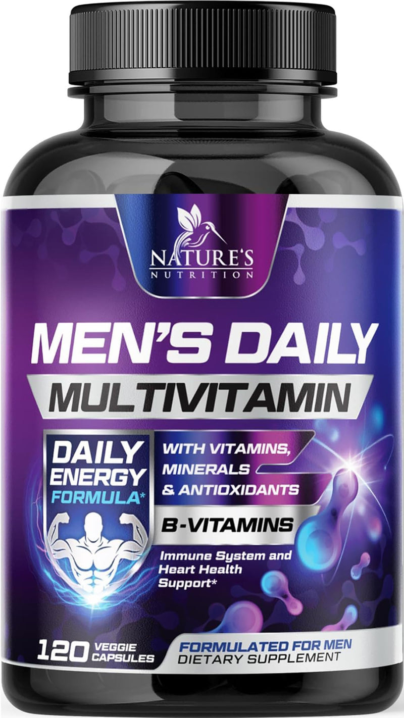 Multivitamin for Men - Once Daily Mens Multivitamins - Comprehensive Multi-Vitamin with Optimal Vitamin Bioavailability - Essential Vitamins A, C, D, E, & Zinc Formula - Bottled in USA - 120 Capsules 120 Count (Pack of 1)