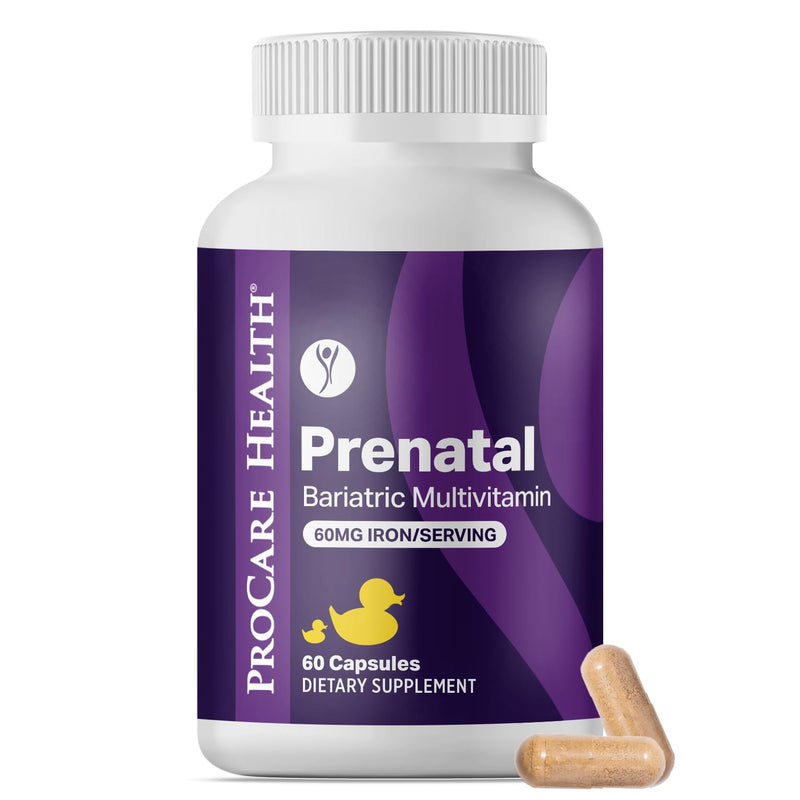 Prenatal Bariatric Multivitamin with Iron | Capsule | 60ct | Bariatric Vitamins for Gastric Bypass & Gastric Sleeve (1 Month Supply) - 60 Easy-to-Swallow Capsules for Women - Made in USA 60 Count (Pack of 1)