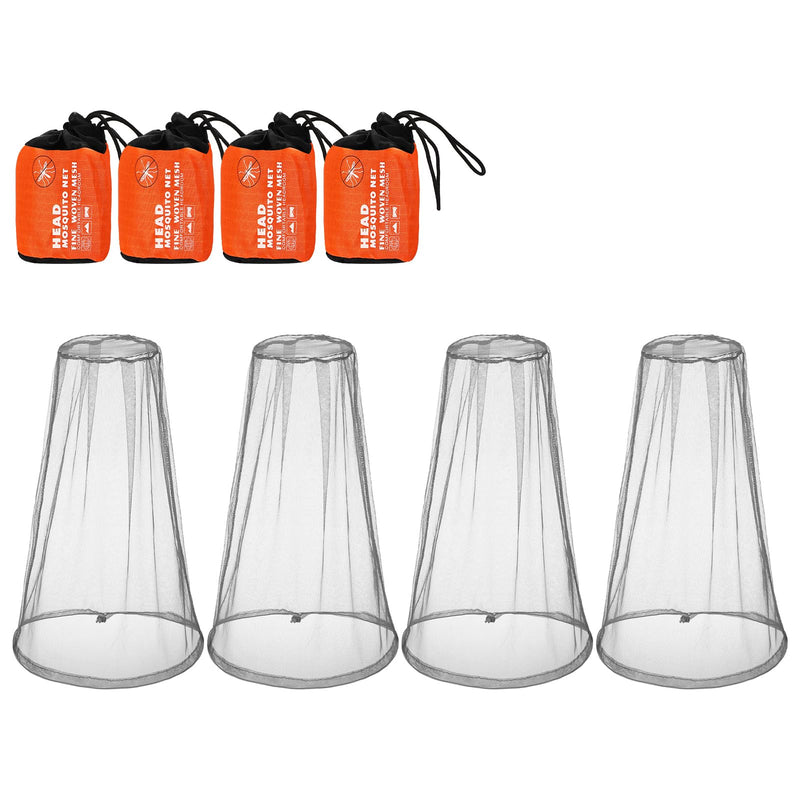 [Australia] - HESTYA 4 Pack Mosquito Net Face Mesh Net Protecting Net for Outdoor Hiking Camping Climbing Mosquito Fly Insects Preventing (Regular Size, Grey) Gray Regular Size 