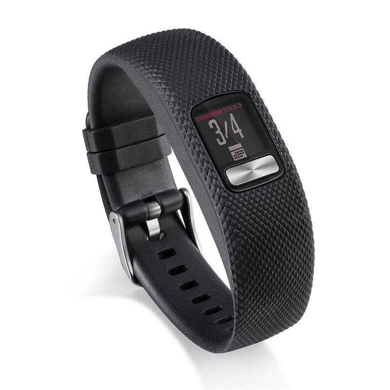 [Australia] - Compatible for Garmin Vivofit 4 Band, Newest Silicone Replacement WatchBand Strap Band Wristband for Garmin Vivofit 4(No Tracker (Black, Large) Black 