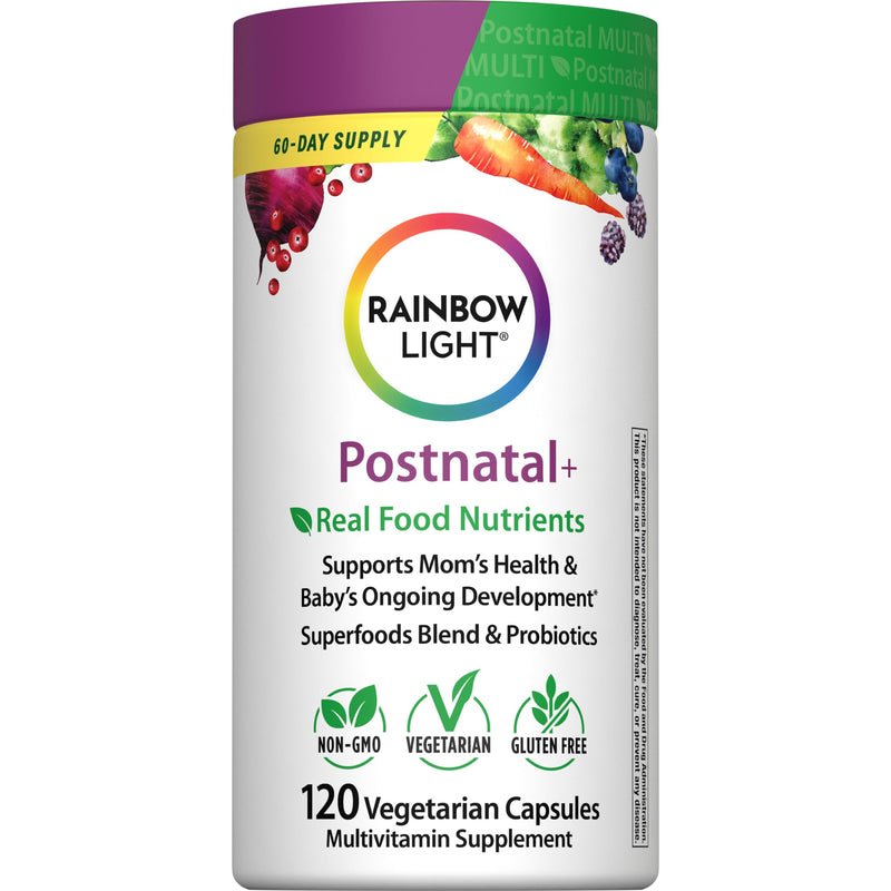 Rainbow Light Postnatal Multivitamin for Women | 120 Capsules | Supports Mom’s Health & Baby’s Development | with Vitamin C and Zinc | Superfoods Blend & Probiotics