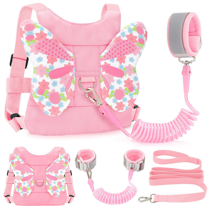 [Australia] - Toddlers Leash + Anti Lost Wrist Link Child Kids Safety Harness Kids Walking Wristband Assistant Strap Belt for Girl Pink Christmas Gift 