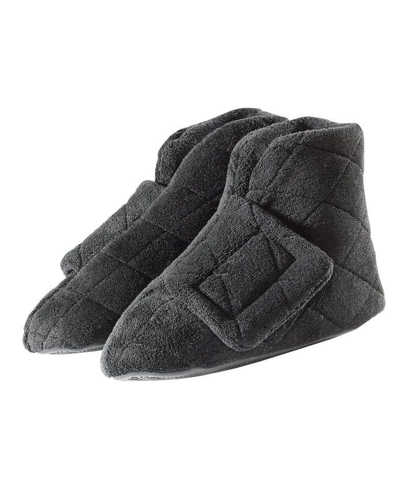[Australia] - Silverts Diabetic Bootie Slippers for Women - Extra Wide Footwear for Seniors with Swollen Feet Large X-Wide Black 