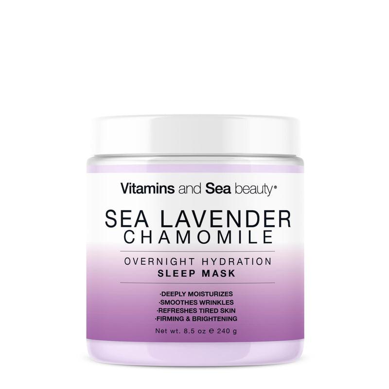 Vitamins and Sea Beauty Sea Lavender Chamomile Sleep Mask – Overnight Hydration Face Mask with Botanicals, Deep Moisturizing & Firming, 8.5 oz